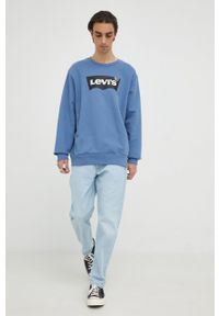 Levi's® - Levi's bluza bawełniana męska z nadrukiem. Okazja: na spotkanie biznesowe, na co dzień. Kolor: niebieski. Materiał: bawełna. Wzór: nadruk. Styl: biznesowy, casual #4