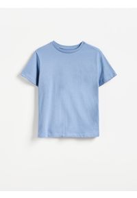 Reserved - Bawełniany t-shirt - granatowy. Kolor: niebieski. Materiał: bawełna #1