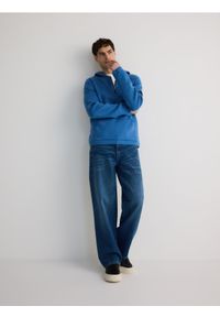 Reserved - Jeansy baggy z efektem sprania - indigo jeans