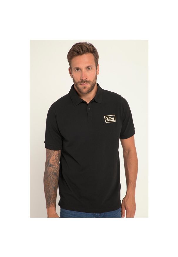 JAY-PI - Męska Koszulka polo FLEXNAMIC® odzież rowerowa rękaw 1/2 pika. Typ kołnierza: polo. Kolekcja: plus size. Kolor: czarny. Materiał: bawełna, elastan, materiał