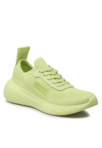 Sneakersy Tommy Jeans Flexi Contrast Brand EN0EN02139 Light Citrus MSA. Kolor: zielony. Materiał: materiał