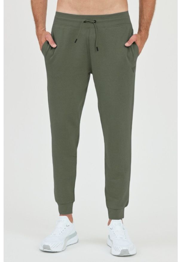 Guess - GUESS Zielone męskie spodnie dresowe Aldwin, Rozmiar M. Kolor: zielony. Materiał: dresówka