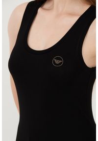 Emporio Armani - EMPORIO ARMANI Czarny damski top, Rozmiar S. Kolor: czarny #5