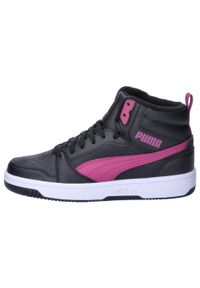 Buty do chodzenia dla dzieci Puma Rebound V6 Mid Wtr J. Okazja: na co dzień. Zapięcie: sznurówki. Kolor: czarny. Materiał: tkanina, materiał, syntetyk. Szerokość cholewki: normalna. Sport: turystyka piesza #2