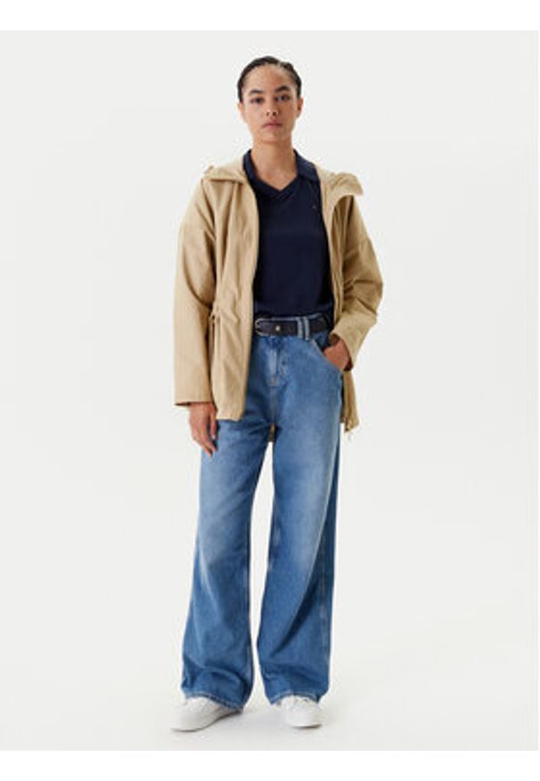 TOMMY HILFIGER - Tommy Hilfiger Parka WW0WW45621 Beżowy Regular Fit. Kolor: beżowy. Materiał: syntetyk, bawełna