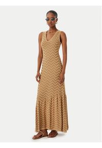 LOLA CASADEMUNT Sukienka dzianinowa MS2616040 Beżowy Slim Fit. Kolor: beżowy. Materiał: wiskoza #5
