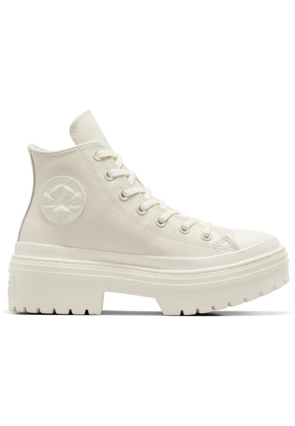 Adidasy Converse Chuck Taylor All Star Lugged Heel Leather, Kobiety. Kolor: beżowy. Materiał: skóra, materiał. Obcas: na platformie. Styl: sportowy