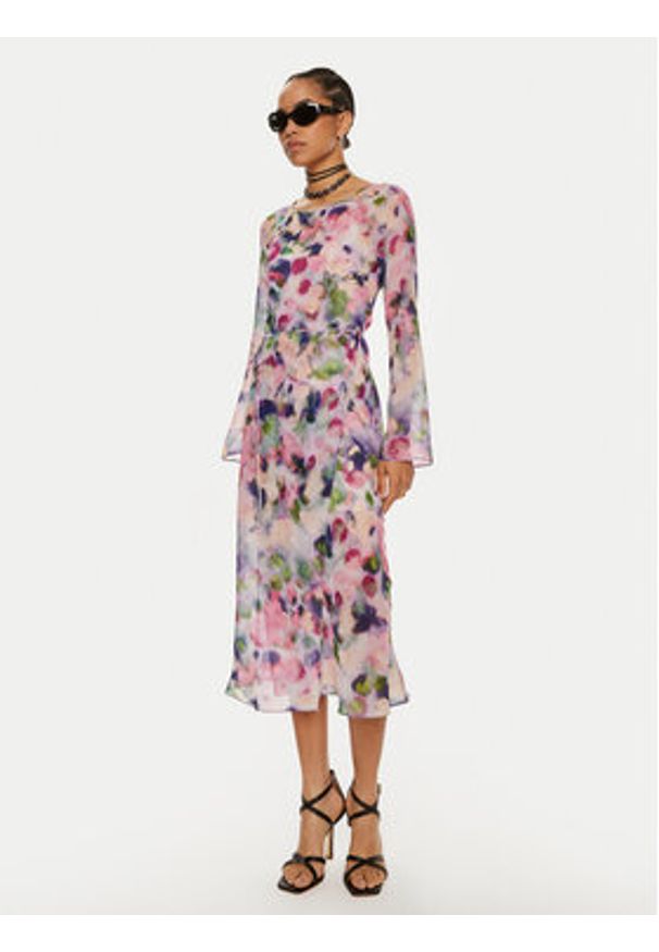 Patrizia Pepe Sukienka codzienna 8A1386 A461-FE83 Różowy Regular Fit. Okazja: na co dzień. Kolor: różowy. Materiał: syntetyk. Typ sukienki: proste. Styl: casual