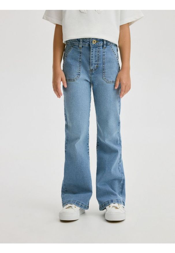 Reserved - Elastyczne jeansy flare - niebieski. Kolor: niebieski