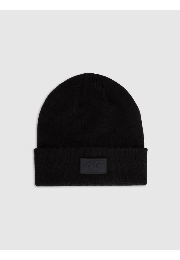 4f - 4F Czapka beanie uniseks - czarna Uniwersalny. Kolor: czarny. Materiał: syntetyk, materiał. Sezon: zima. Styl: klasyczny, sportowy, casual