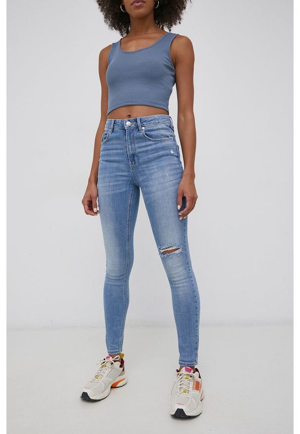 Vero Moda Jeansy damskie high waist. Stan: podwyższony. Kolor: niebieski