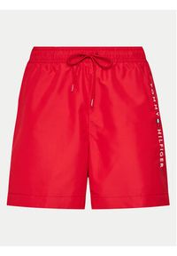 TOMMY HILFIGER - Tommy Hilfiger Szorty kąpielowe UM0UM03258 Czerwony Regular Fit. Kolor: czerwony. Materiał: syntetyk #3