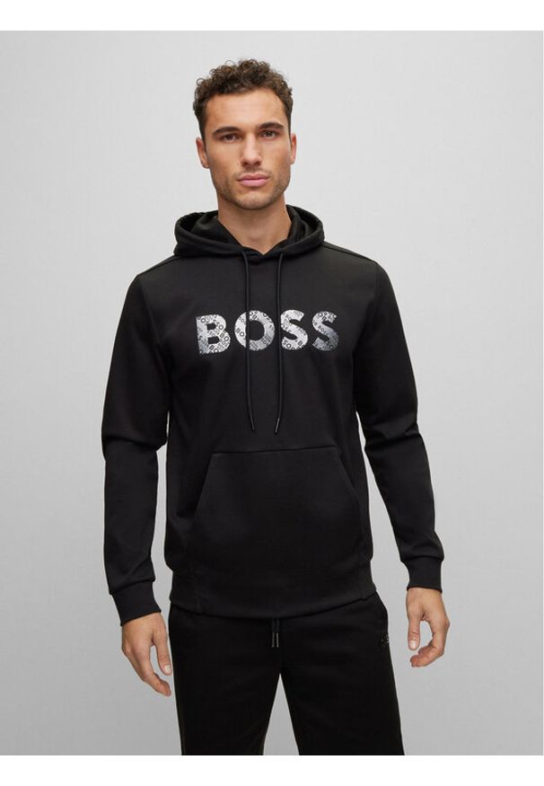 BOSS - Boss Bluza Soody Mirror 50486853 Czarny Regular Fit. Kolor: czarny. Materiał: bawełna