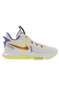 Buty koszykarskie męskie Nike Lebron Witness V. Zapięcie: sznurówki. Kolor: biały. Materiał: materiał. Szerokość cholewki: normalna. Sport: koszykówka