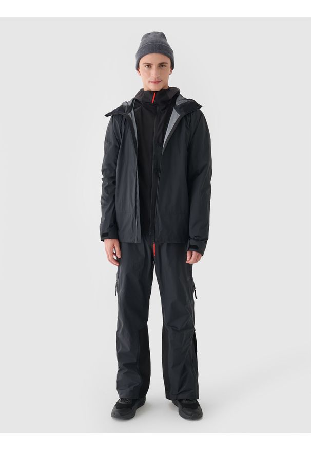 4f - 4F Kurtka trekkingowa membrana 20000/40000 męska - czarna L. Kolor: czarny. Materiał: dzianina, materiał, hardshell, tkanina, puch. Technologia: Primaloft. Sezon: zima. Sport: wspinaczka, turystyka piesza