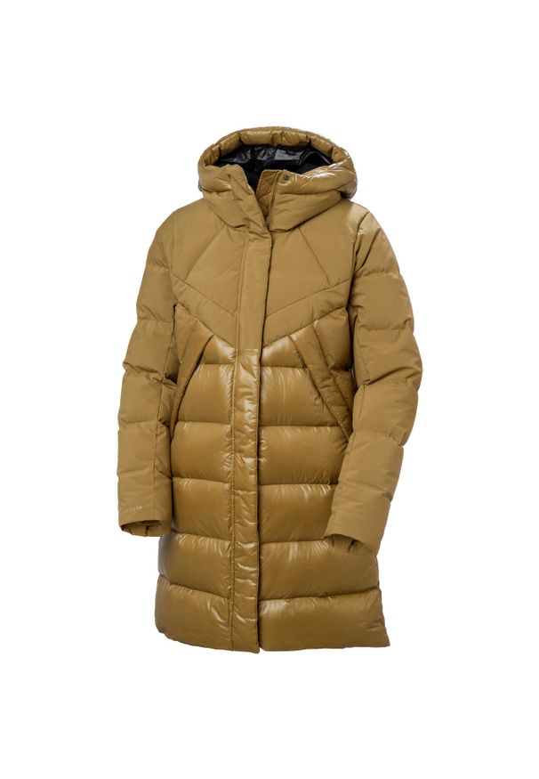 Parka dla kobiet Helly Hansen Bliss. Kolor: beżowy, wielokolorowy, brązowy. Sezon: zima