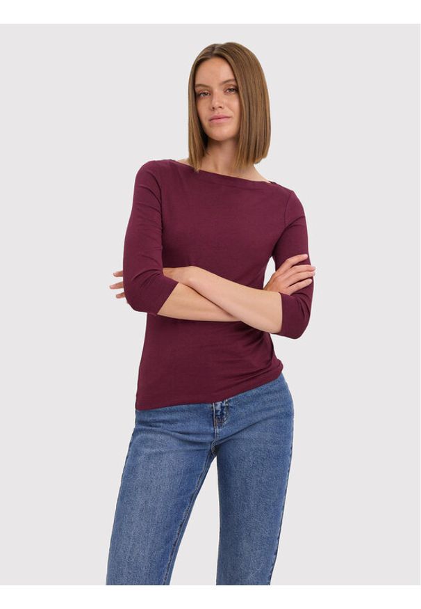 Vero Moda Bluzka Panda 10274133 Bordowy Regular Fit. Kolor: czerwony. Materiał: bawełna