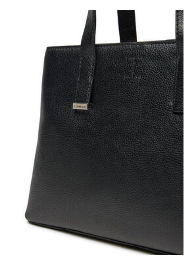 Calvin Klein Torebka Ck Plaque Small Tote K60K612781 Czarny. Kolor: czarny. Materiał: skórzane