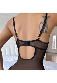 Intica - Body z prześwitującym klinem na wieczorne wyjścia Jillane. Materiał: materiał #2