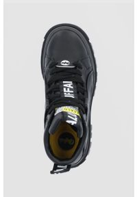 Buffalo sneakersy Aspha NC MID kolor czarny na platformie 1622045. Nosek buta: okrągły. Zapięcie: sznurówki. Kolor: czarny. Obcas: na platformie #5