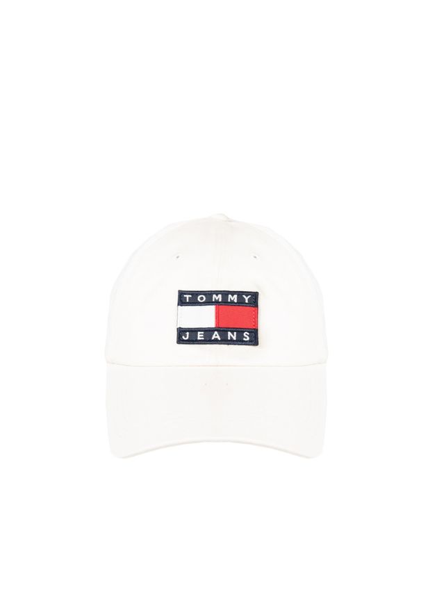 Tommy Jeans Czapka | AW0AW14601YBL | Kobieta | Ecru. Okazja: na co dzień. Materiał: bawełna. Wzór: aplikacja. Styl: casual