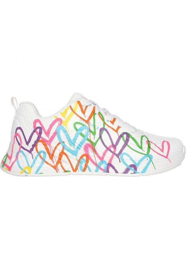skechers - Buty sneakersy sportowe damskie Skechers Uno Lite białe wygodne. Kolor: biały, wielokolorowy. Model: Skechers Sport. Sport: turystyka piesza