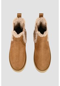 Karl Lagerfeld - KARL LAGERFELD Karmelowe damskie śniegowce SKYLAR, Rozmiar 38. Kolor: brązowy. Materiał: zamsz, futro. Szerokość cholewki: normalna #5