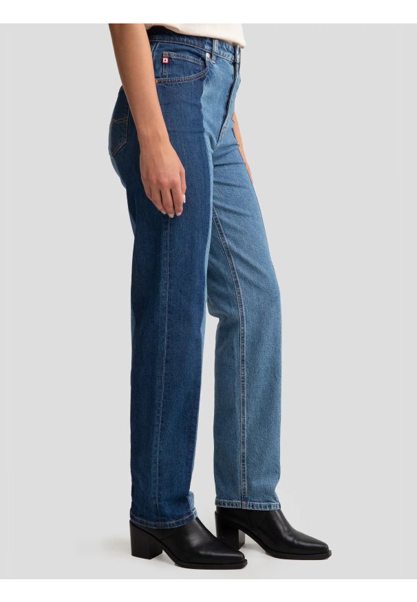 Big-Star - Jeansy damskie dwukolorowe niebieskie Avril 491. Kolor: niebieski. Styl: elegancki, retro, klasyczny