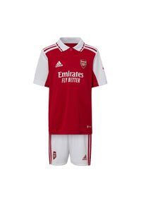 Adidas - Arsenal 22/23 Home Mini Kit. Kolor: czerwony, wielokolorowy, biały. Materiał: materiał