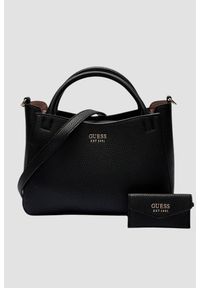 Guess - GUESS Сzarna damska klasyczna torebka SML Girlfriend Satchel. Kolor: czarny. Materiał: skórzane. Styl: klasyczny #7
