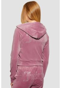 Juicy Couture - JUICY COUTURE Lawendowa bluza damska Madison Outline Hoodie, Rozmiar XS. Okazja: na co dzień. Kolor: fioletowy. Materiał: materiał. Styl: klasyczny, casual #3