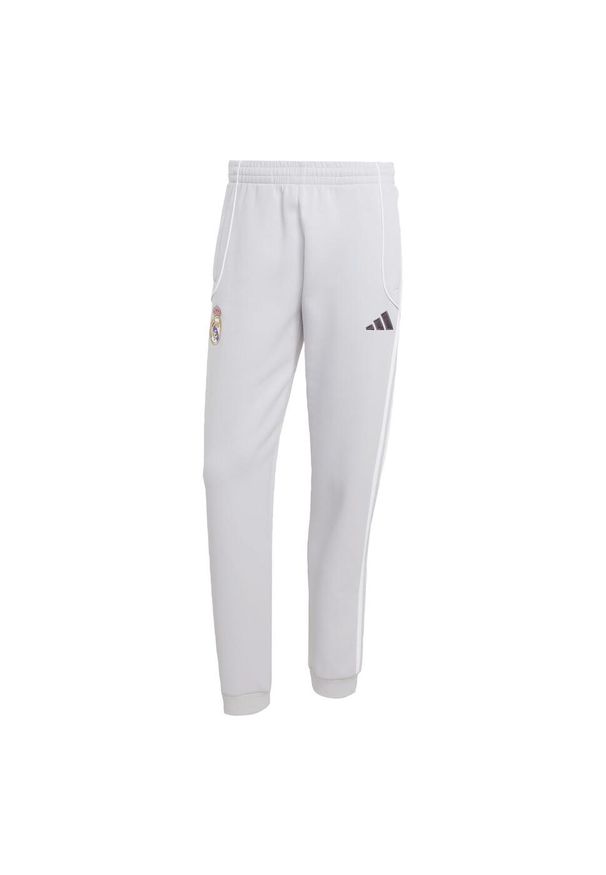 Adidas - Spodnie Real Madrid UBP Doubleknit. Kolor: biały, szary, wielokolorowy. Sport: piłka nożna