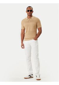 Karl Lagerfeld - KARL LAGERFELD Polo 655009 562301 Beżowy Regular Fit. Typ kołnierza: polo. Kolor: beżowy. Materiał: bawełna #3