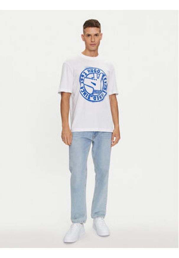 Hugo T-Shirt Norieles 50519387 Biały Regular Fit. Kolor: biały. Materiał: bawełna