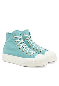 Converse Trampki Chuck Taylor All Star Lift Platform Gold A11495C Turkusowy. Kolor: turkusowy. Materiał: materiał. Obcas: na platformie #2
