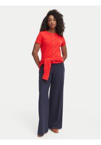 TOMMY HILFIGER - Tommy Hilfiger Bluzka WW0WW48709 Czerwony Slim Fit. Kolor: czerwony. Materiał: bawełna #2