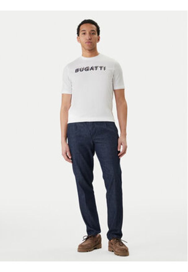 Bugatti T-Shirt 8350-75045C Biały Regular Fit. Kolor: biały. Materiał: bawełna