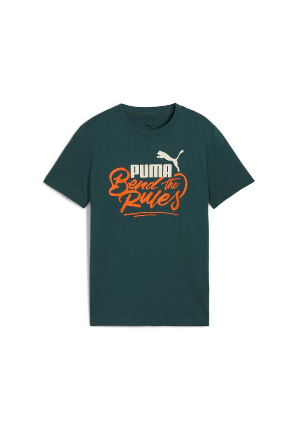 Puma - Młodzieżowa koszulka MID90s III z grafiką PUMA. Kolor: zielony. Sezon: lato. Sport: joga i pilates