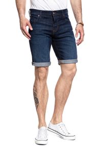 Mustang - SPODENKI MĘSKIE MUSTANG 5 POCKET SHORT SUPER DARK 1007104 5000 942. Materiał: jeans