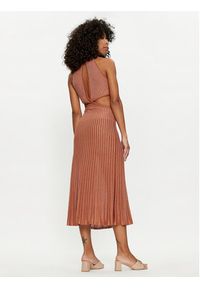 TwinSet - TWINSET Sukienka letnia 241TT3070 Brązowy Slim Fit. Kolor: brązowy. Materiał: wiskoza. Sezon: lato #2