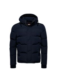 Kurtka puchowa Superdry Everest. Kolor: niebieski. Materiał: puch. Sezon: zima #1