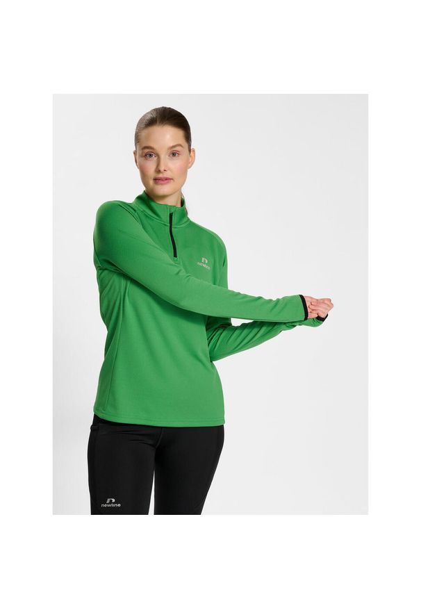 NewLine - Bluza damska 1/2 zip z długim rękawem Newline Phoenix. Kolor: zielony. Długość rękawa: długi rękaw. Długość: długie