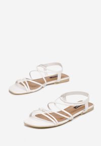 Born2be - Białe Sandały Nautinoe. Nosek buta: otwarty. Kolor: biały. Obcas: na płaskiej podeszwie #4