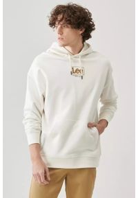 Lee - LEE LOOSE HOODIE MĘSKA BLUZA Z KAPTUREM LOGO ECRU L83SSPNQ. Typ kołnierza: kaptur