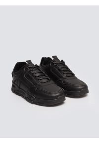 Big-Star - Sneakersy męskie ze skóry ekologicznej czarne OO174584 906. Okazja: na co dzień. Nosek buta: okrągły. Kolor: czarny. Materiał: skóra ekologiczna #6