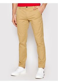 Tommy Jeans Chinosy Scanton DM0DM09595 Brązowy Slim Fit. Kolor: brązowy. Materiał: bawełna