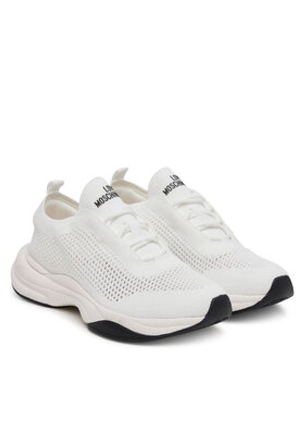 Love Moschino - LOVE MOSCHINO Sneakersy JA15485G0MIYZ100 Biały. Kolor: biały. Materiał: materiał