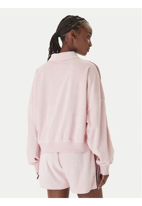 Adidas - adidas Bluza Terry Towel KD1400 Różowy Oversize. Kolor: różowy. Materiał: bawełna