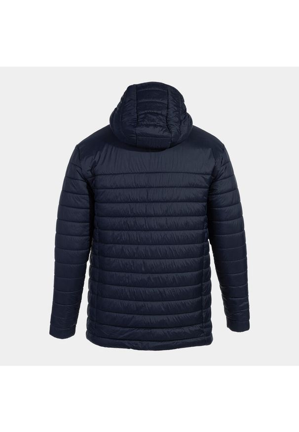 Kurtka z kapturem Joma Urban V. Typ kołnierza: kaptur. Kolor: niebieski. Materiał: puch. Sport: bieganie, fitness