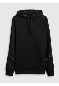 4f - 4F Bluza dresowa regular z kapturem męska - czarna L. Okazja: na co dzień. Typ kołnierza: kaptur. Kolor: czarny. Materiał: dresówka. Długość rękawa: raglanowy rękaw. Styl: casual #1